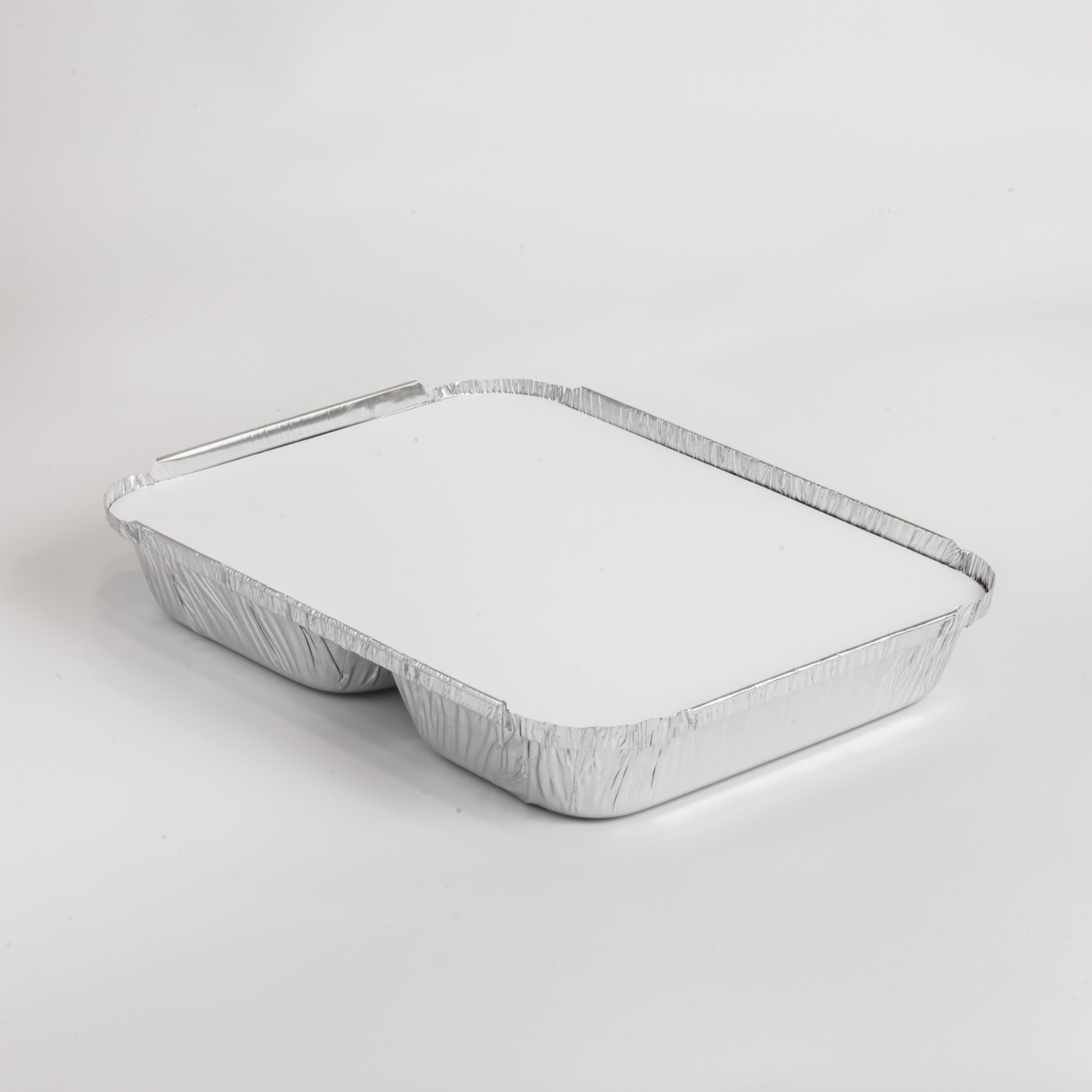 Barquette alimentaire aluminium 2 compartiments